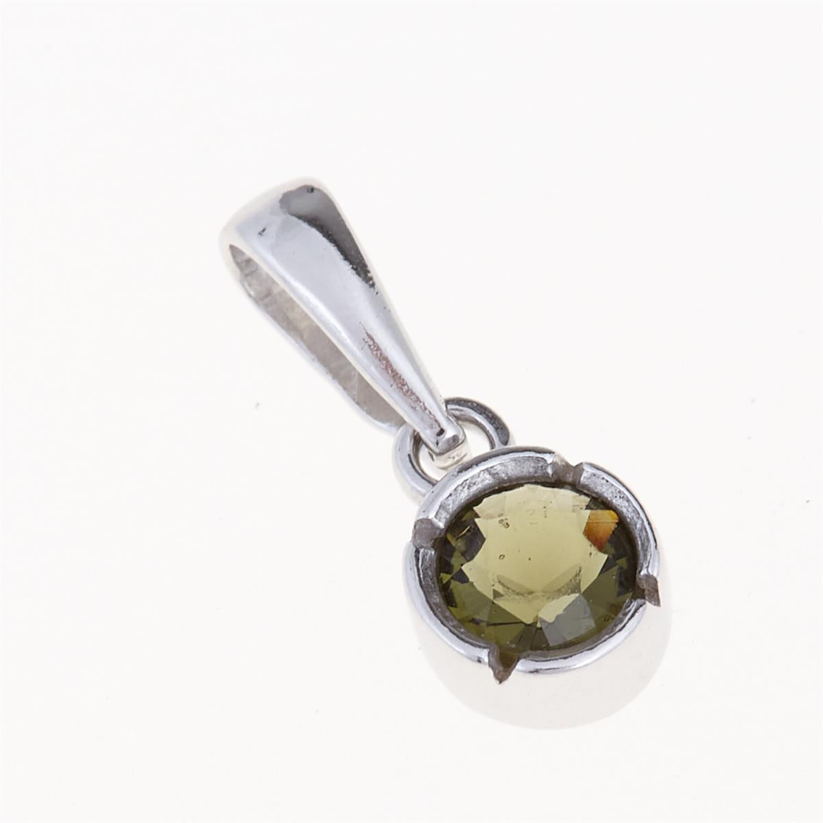 Silver pendant with moldavite
