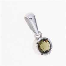 Silver pendant with moldavite