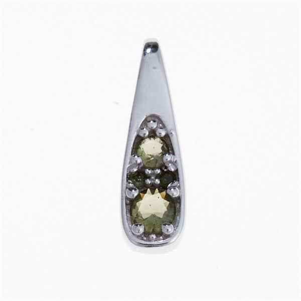 Silver pendant with moldavites 1076