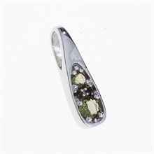 Silver pendant with moldavites 1076