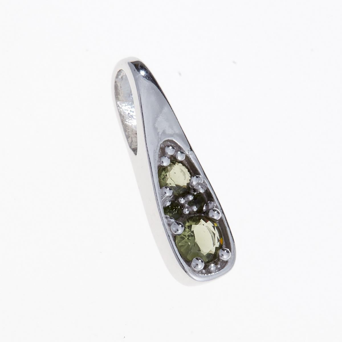 Silver pendant with moldavites 1076