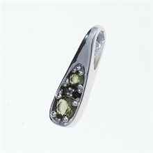 Silver pendant with moldavites 1076