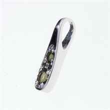 Silver pendant with moldavites 1076