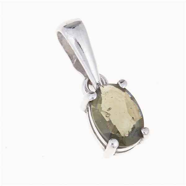 Silver pendant with moldavite 1086