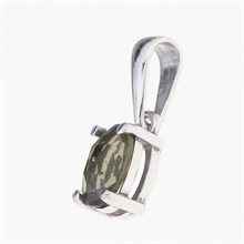 Silver pendant with moldavite 1086
