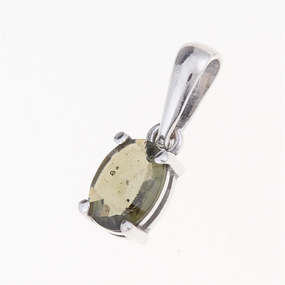 Silver pendant with moldavite 1086