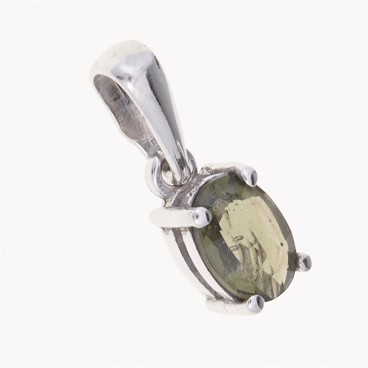 Silver pendant with moldavite 1086