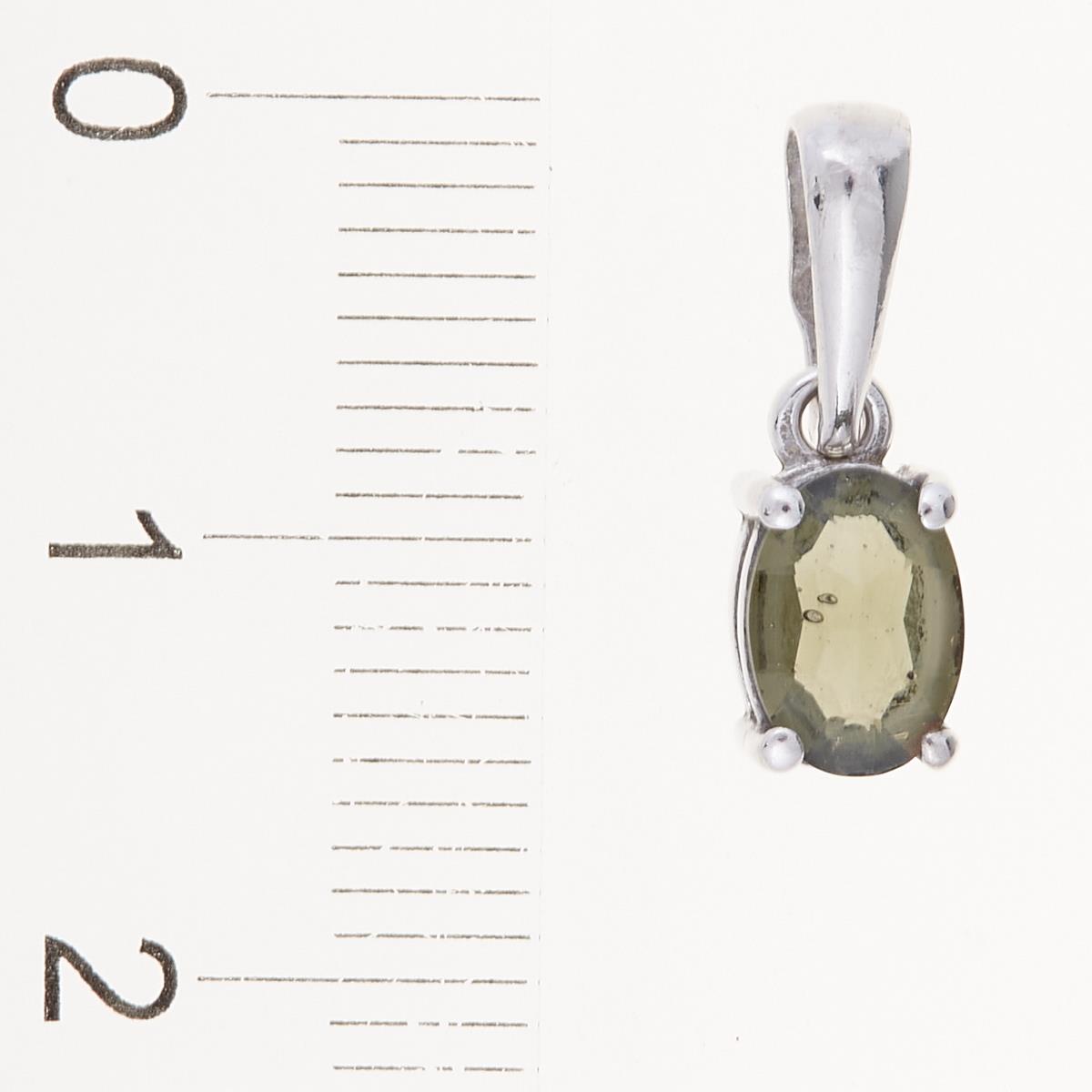 Silver pendant with moldavite 1086