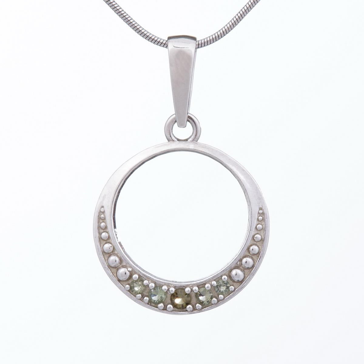 Silver pendant with moldavites 1088