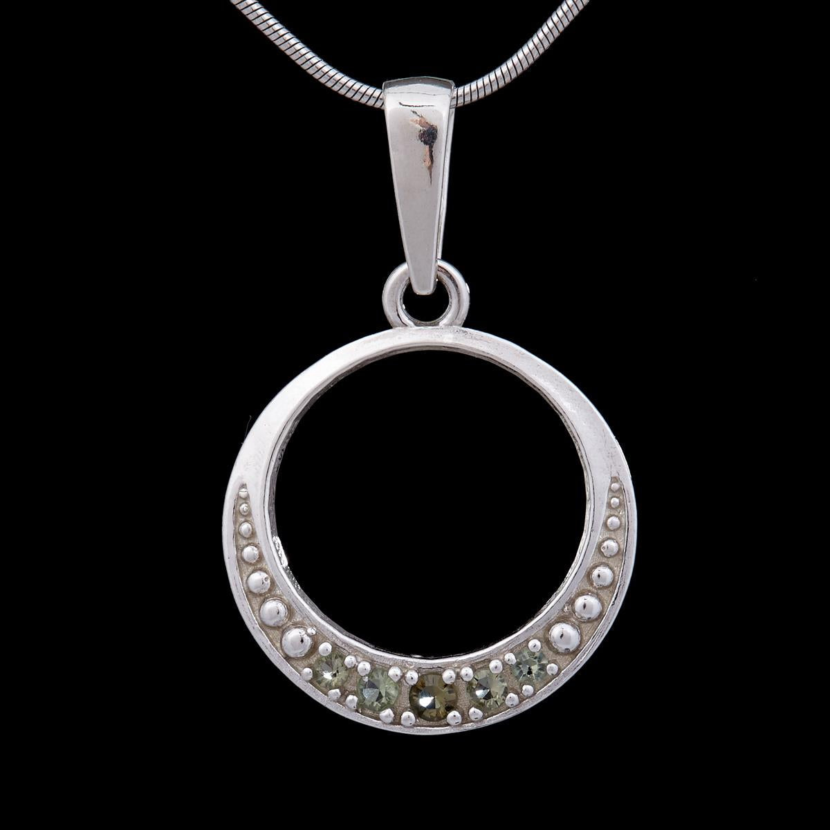 Silver pendant with moldavites 1088