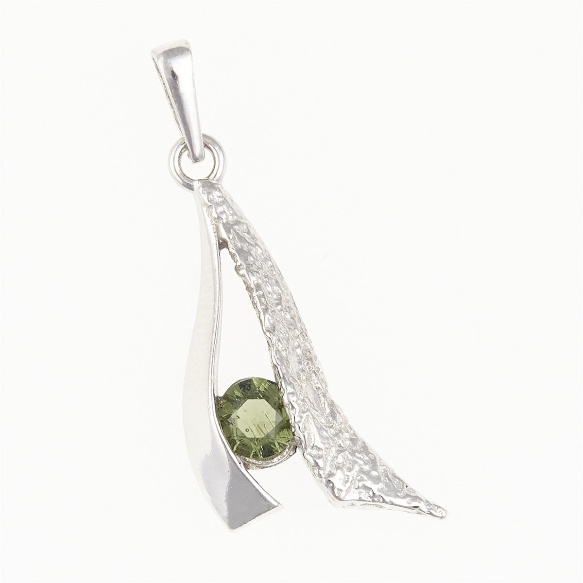 Silver pendant with moldavite 1111