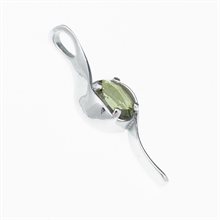 Silver pendant with moldavite 1114