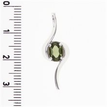Silver pendant with moldavite 1114
