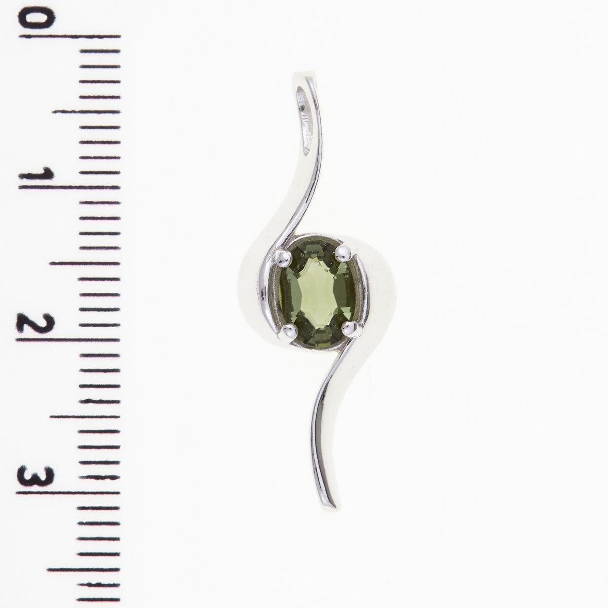 Silver pendant with moldavite 1114