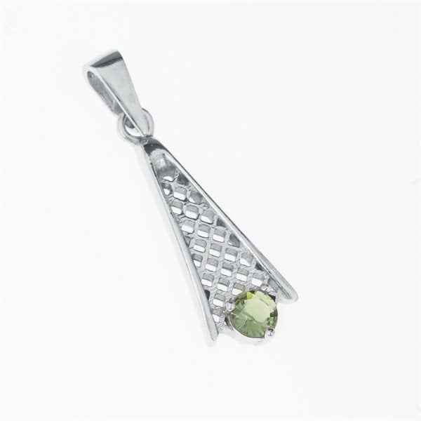 Silver pendant with moldavite 1116