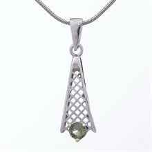 Silver pendant with moldavite 1116