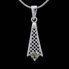 Silver pendant with moldavite 1116