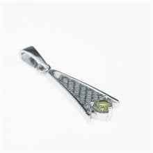 Silver pendant with moldavite 1116