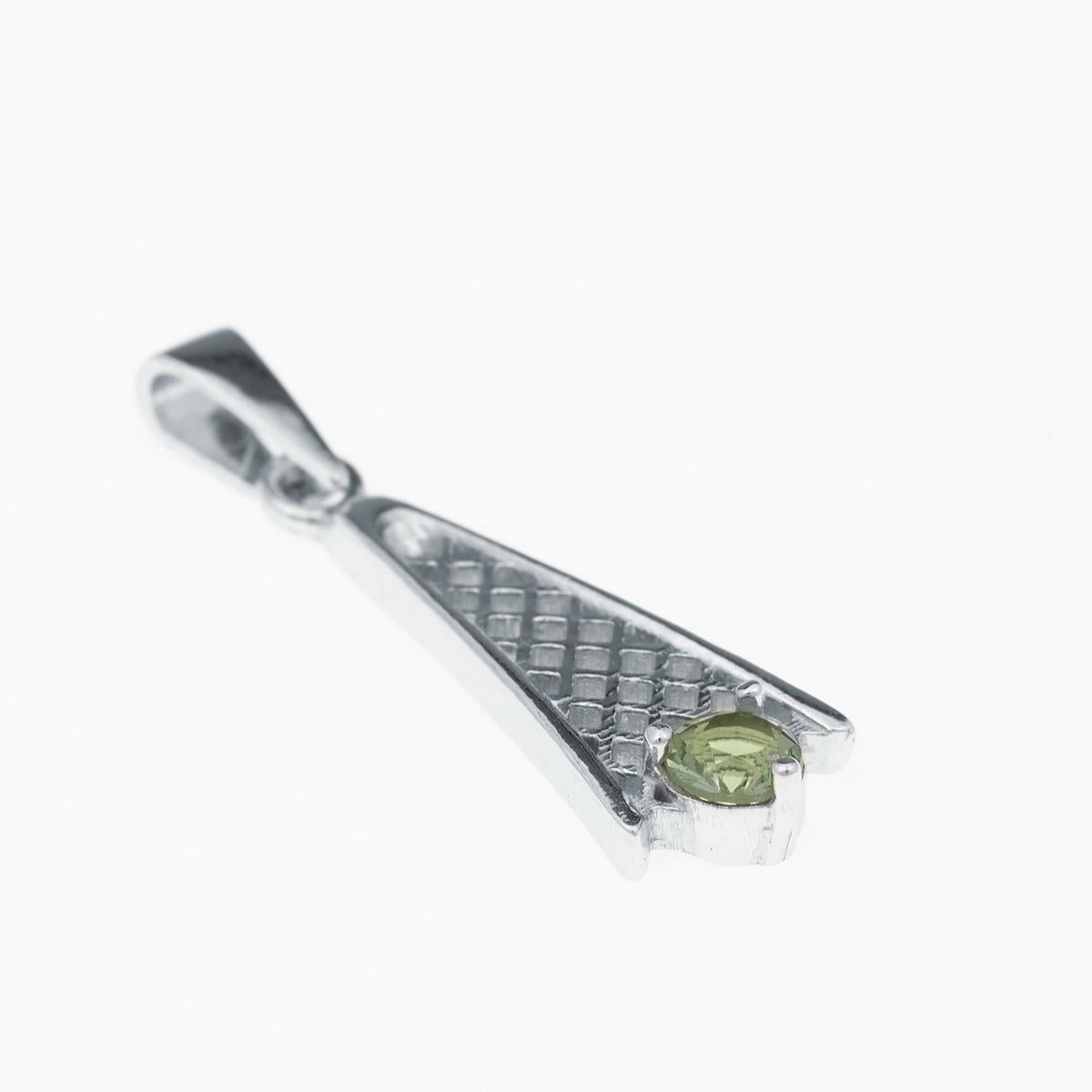 Silver pendant with moldavite 1116