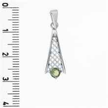 Silver pendant with moldavite 1116