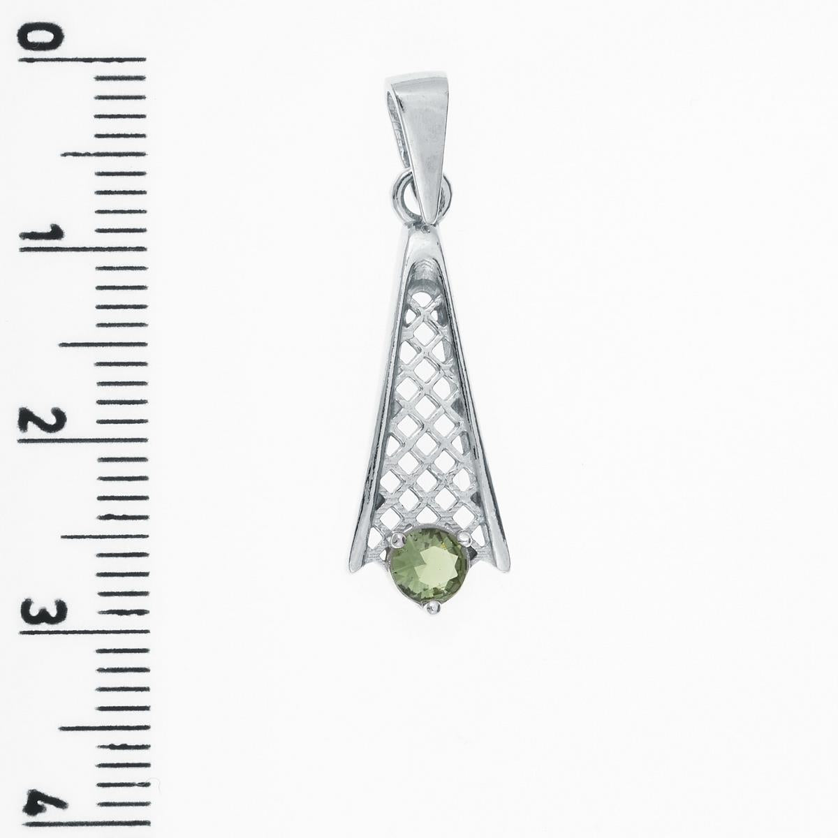 Silver pendant with moldavite 1116