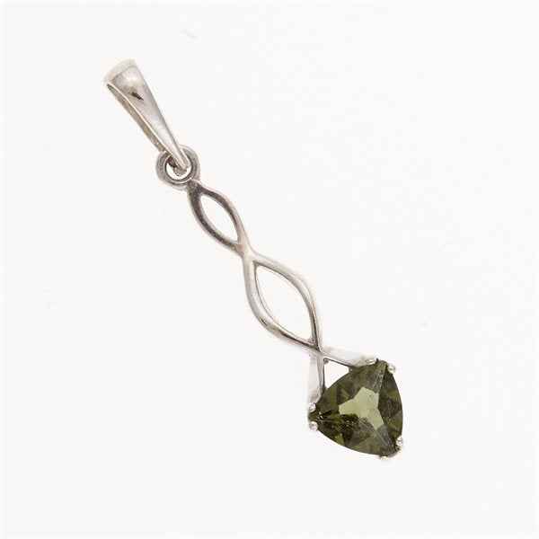 Silver pendant with moldavite 1167