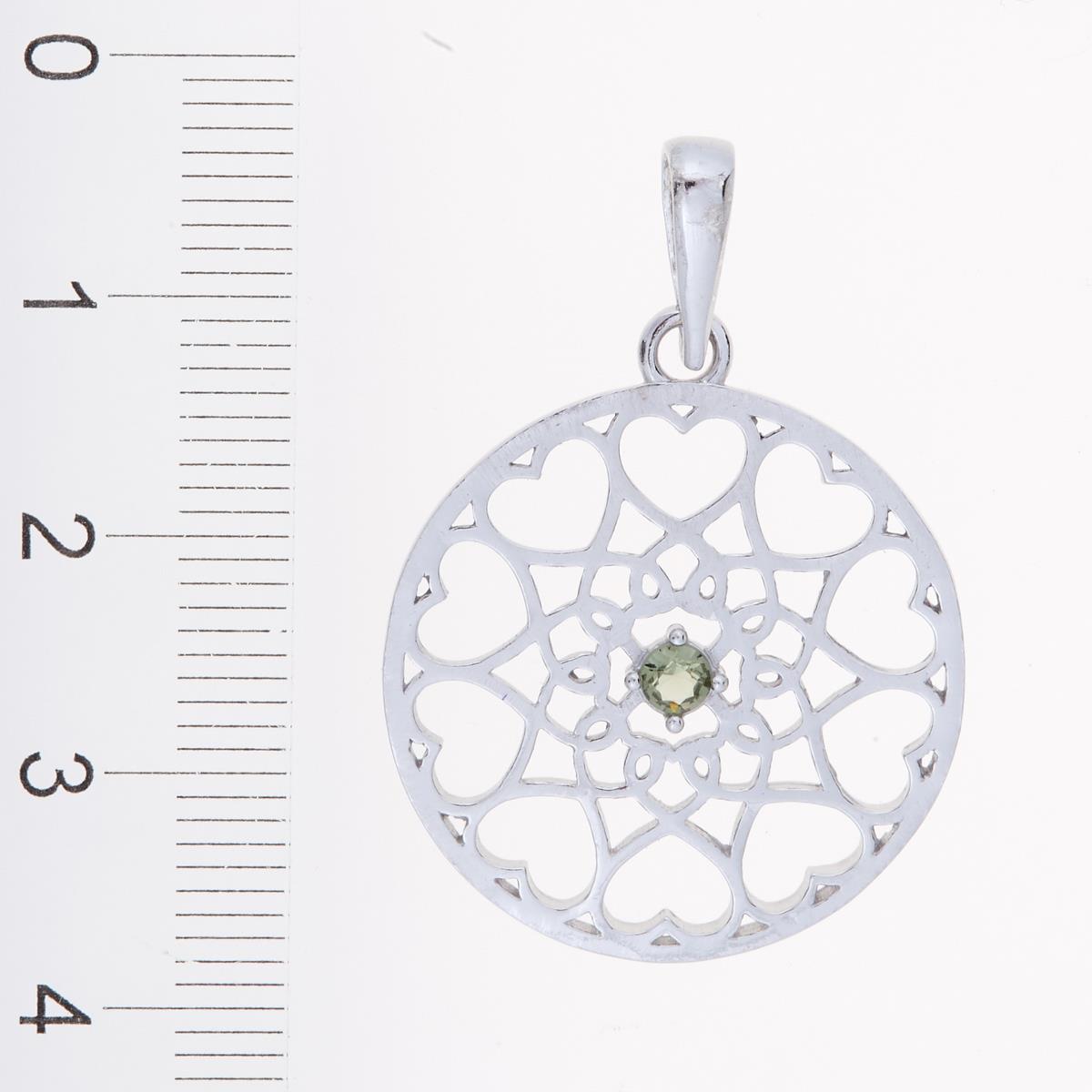 Silver pendant with moldavite 1182