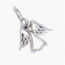 Silver pendant with moldavit – angel 1192