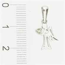 Silver pendant with moldavite – angel 1193