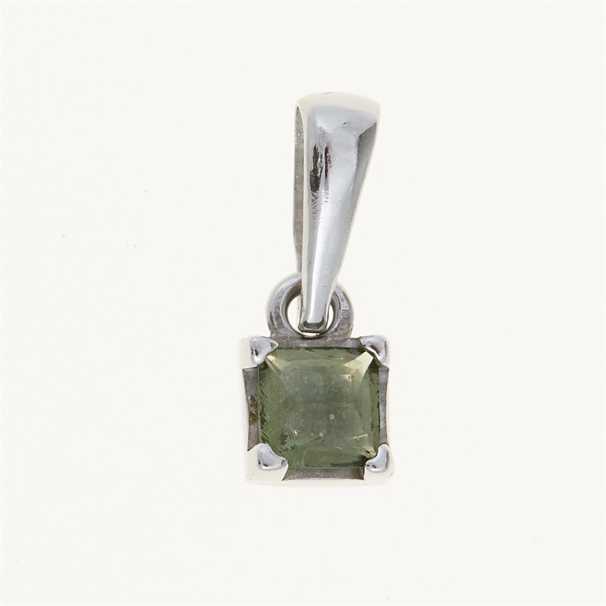 Silver pendant with moldavite 1195
