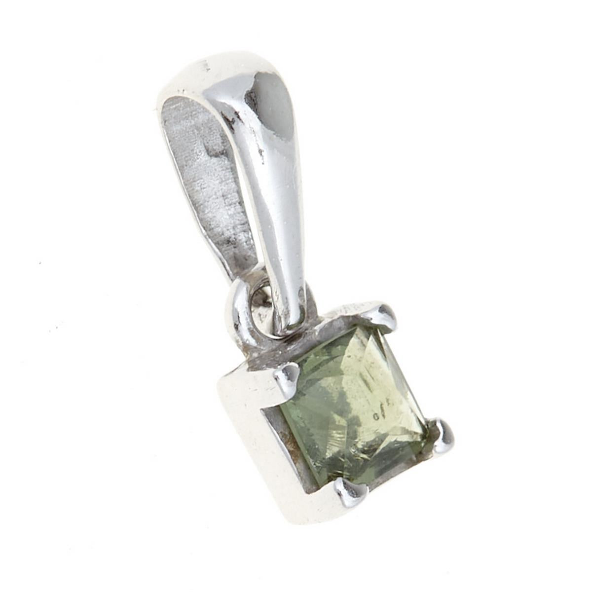 Silver pendant with moldavite 1195