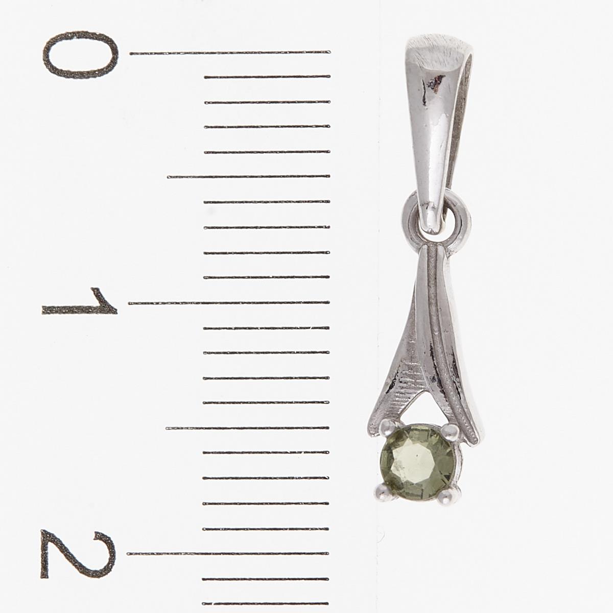 Silver pendant with moldavite 1214
