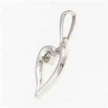 Ciondolo in argento con moldavite - cuore - elegante 1379