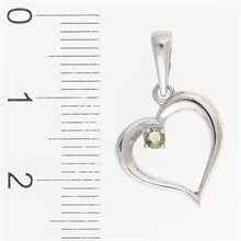 Ciondolo in argento con moldavite - cuore - elegante 1379