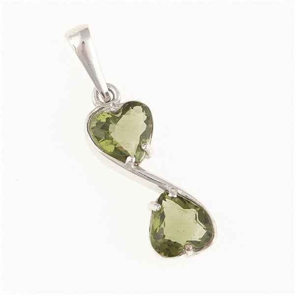 Silver pendant with moldavites 1547