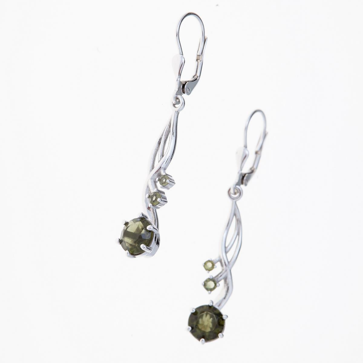 Silver earrings with moldavites 2003-4