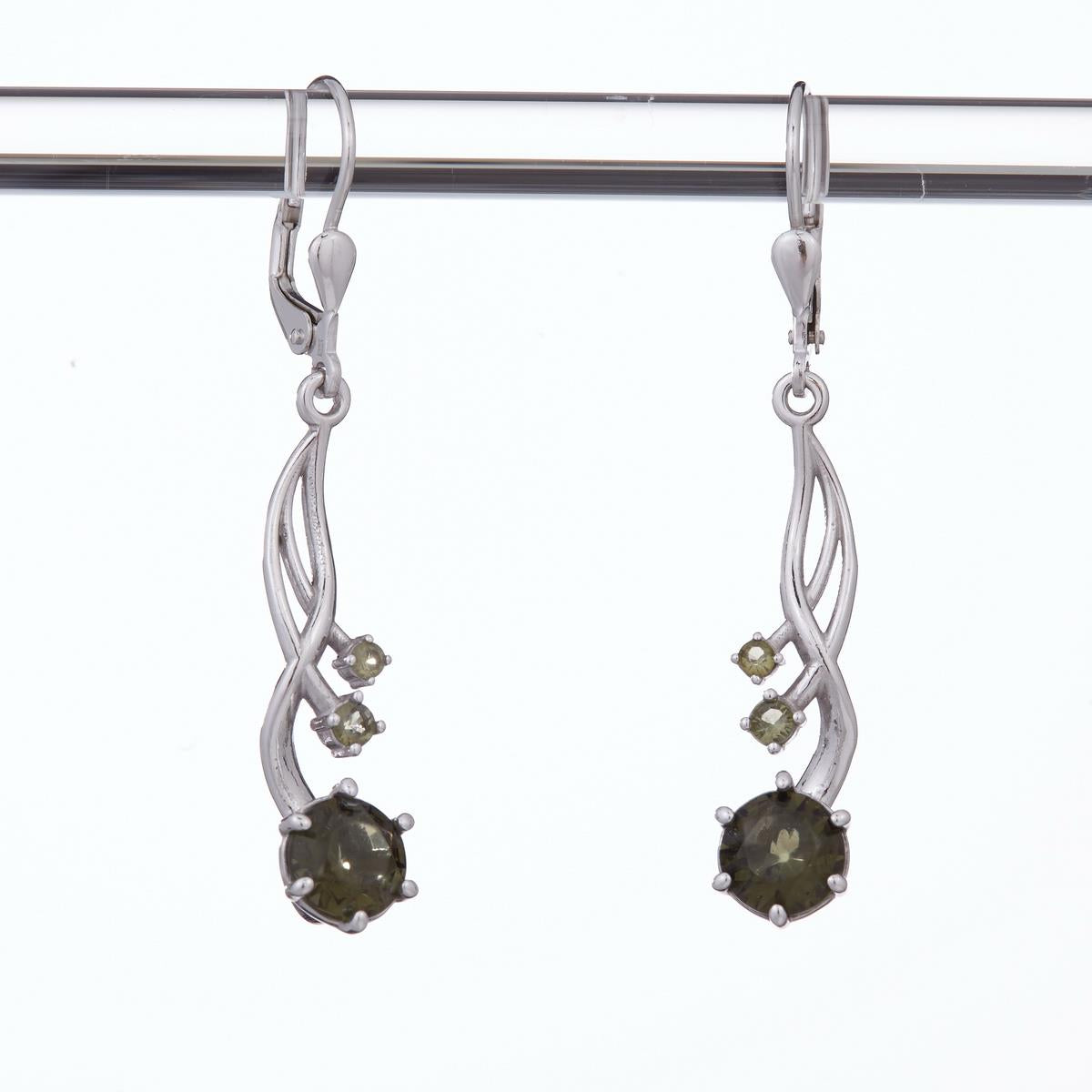 Silver earrings with moldavites 2003-4