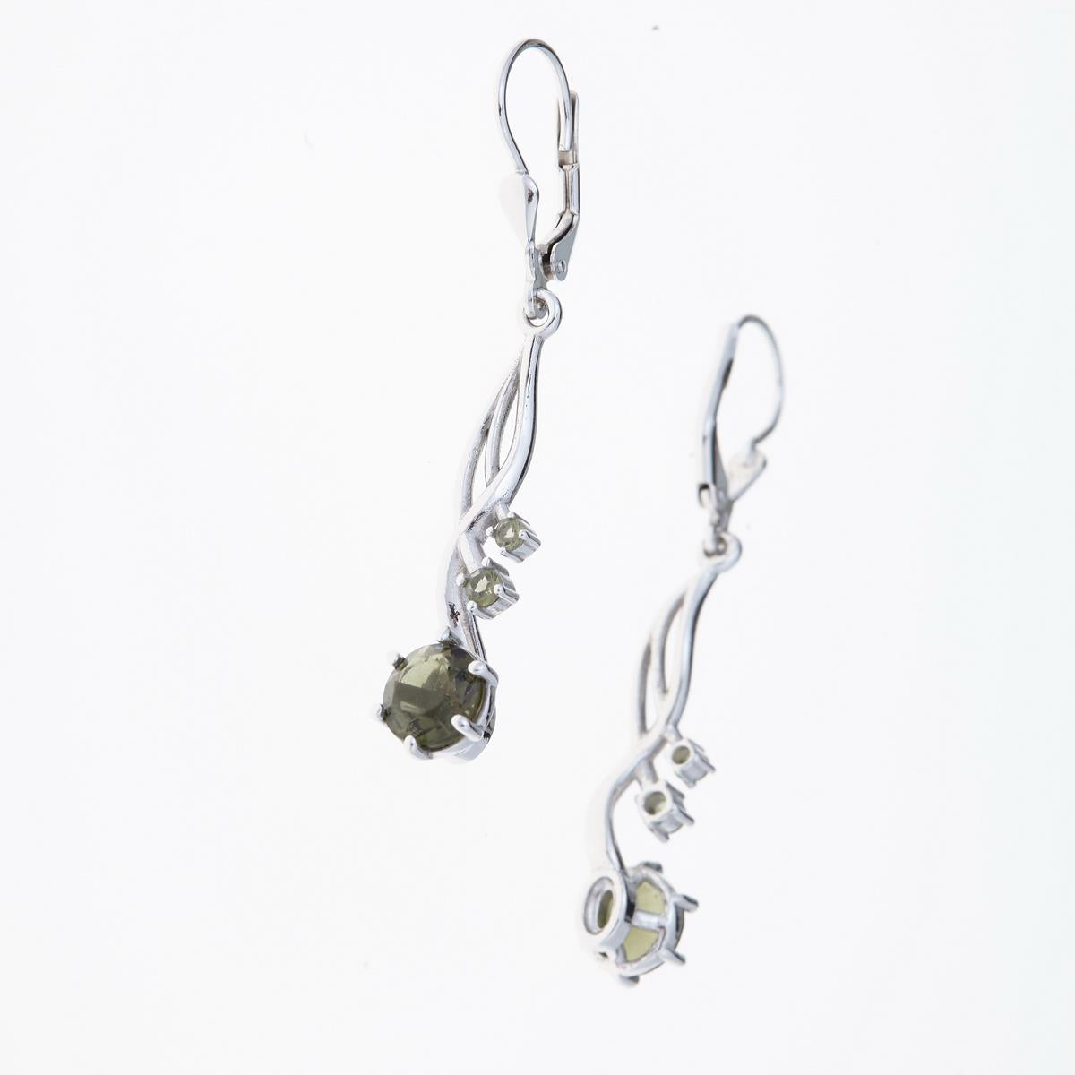 Silver earrings with moldavites 2003-4