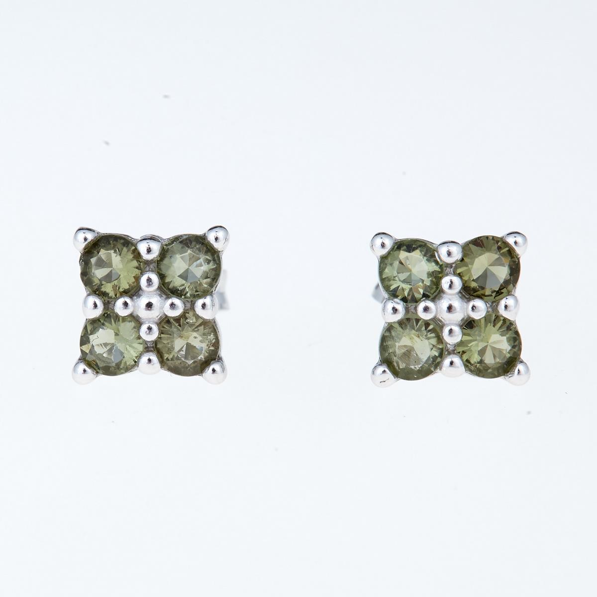 Silver earrings with moldavites 2006-2