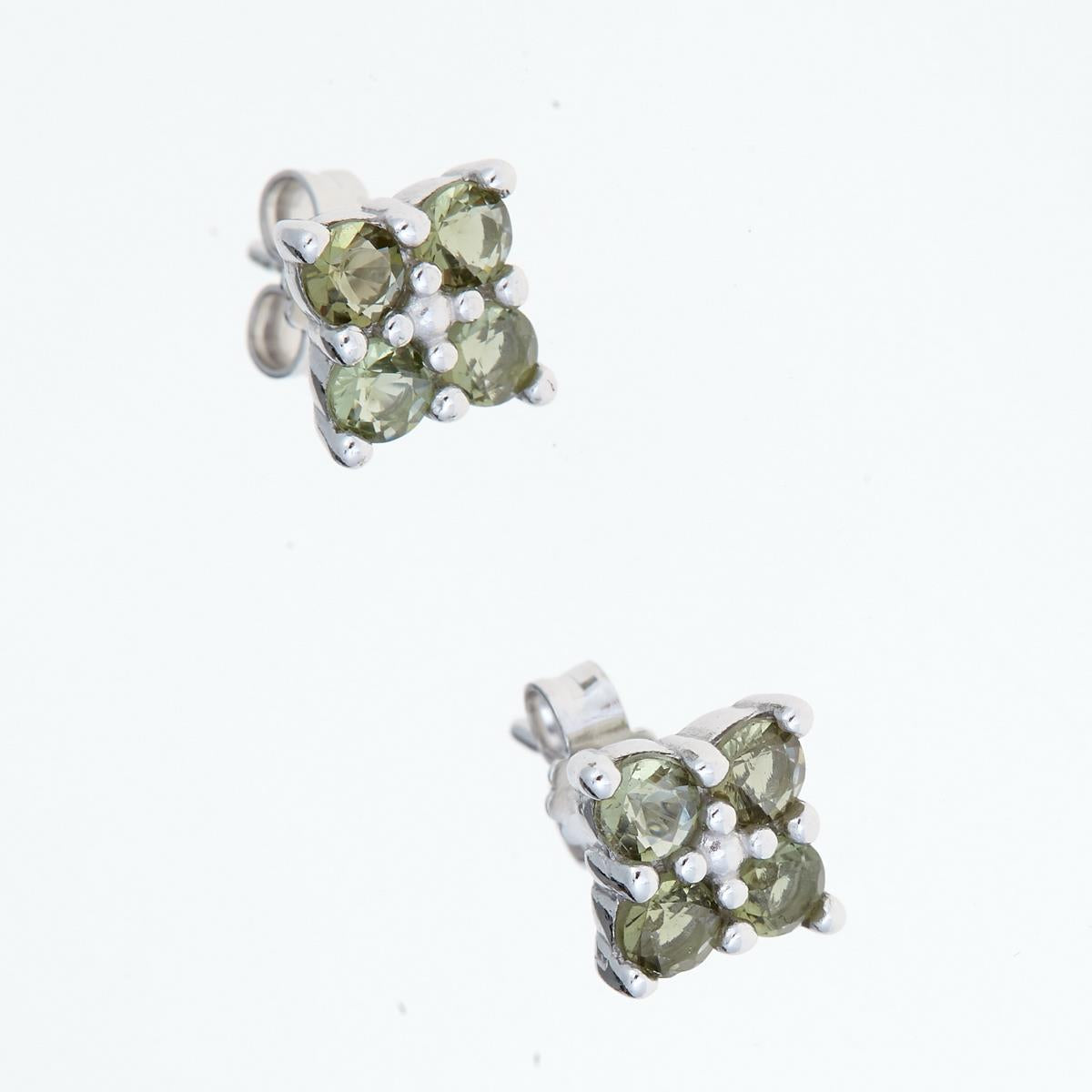 Silver earrings with moldavites 2006-2