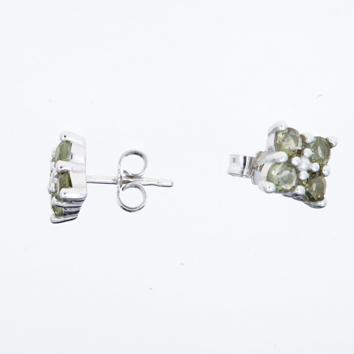 Silver earrings with moldavites 2006-2