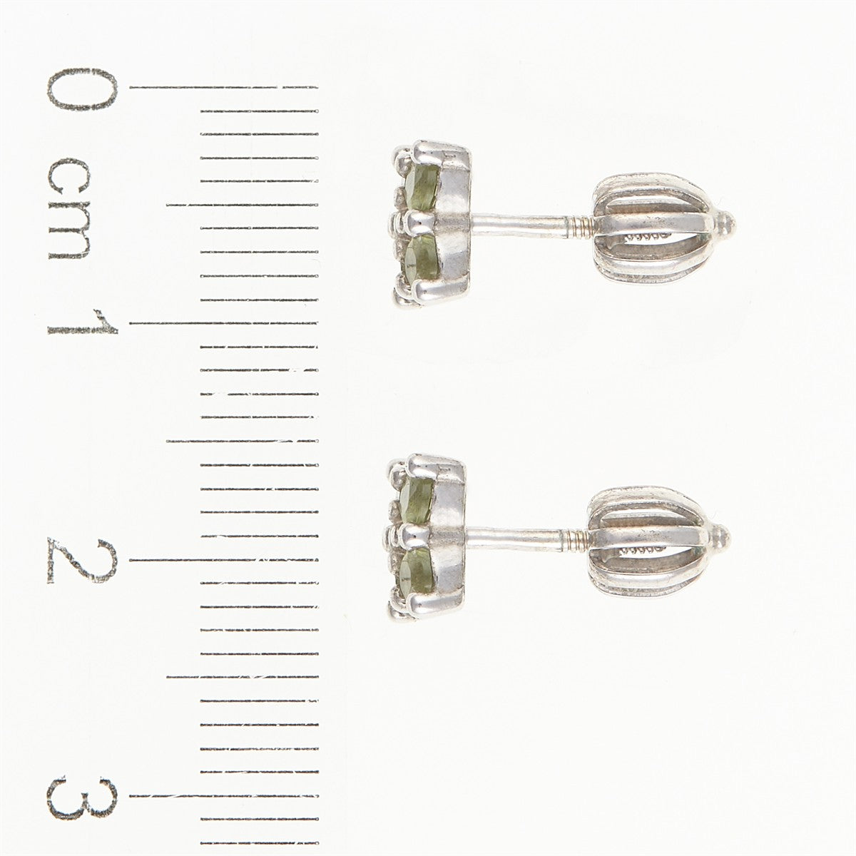 Silver earring with moldavites – 1 piece