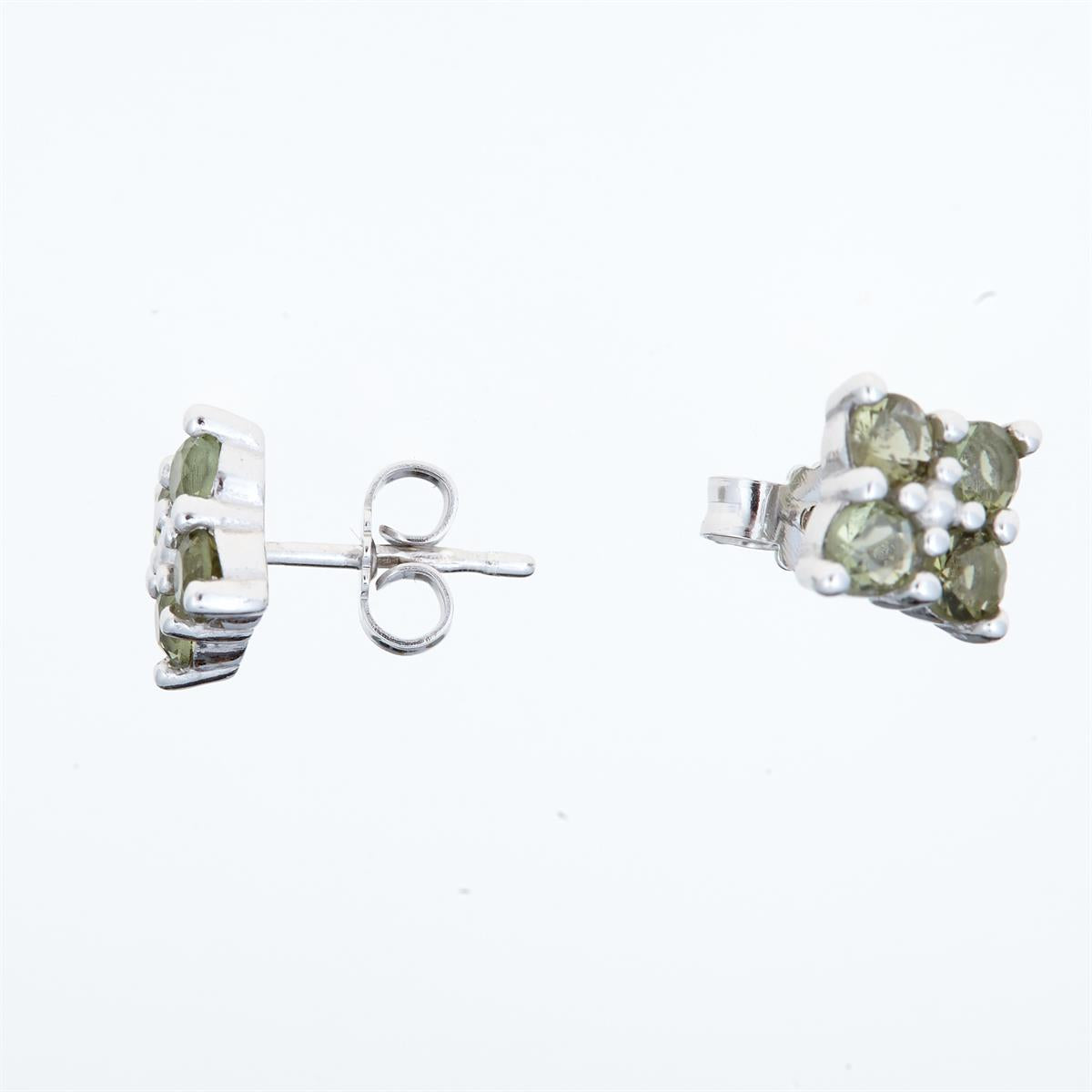 Silver earring with moldavites – 1 piece