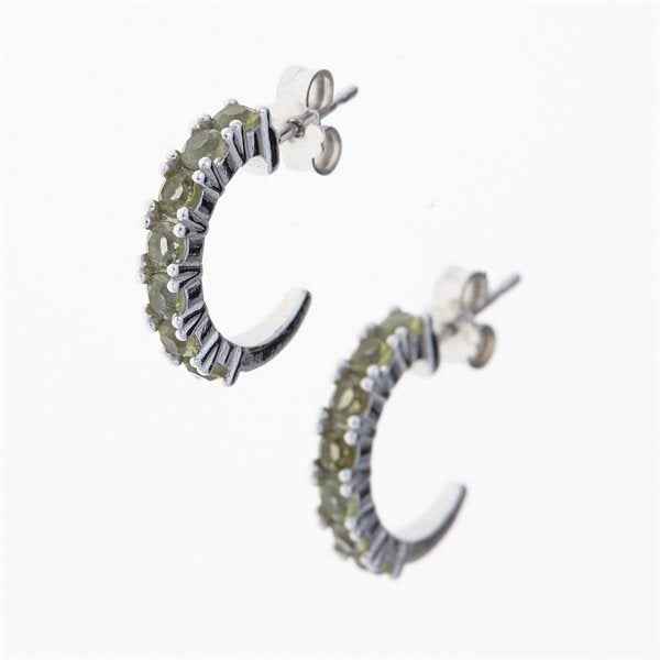 Silver earrings with moldavites 2009-2
