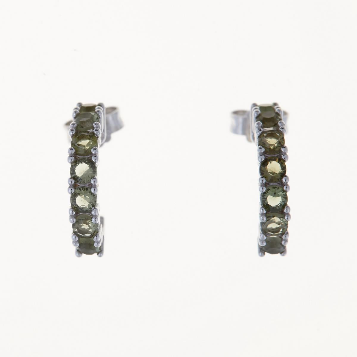Silver earrings with moldavites 2009-2