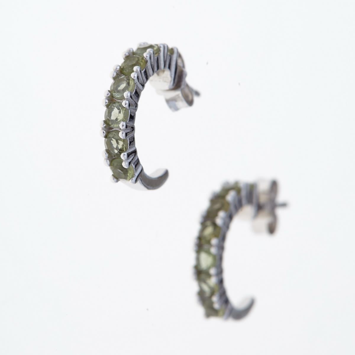 Silver earrings with moldavites 2009-2