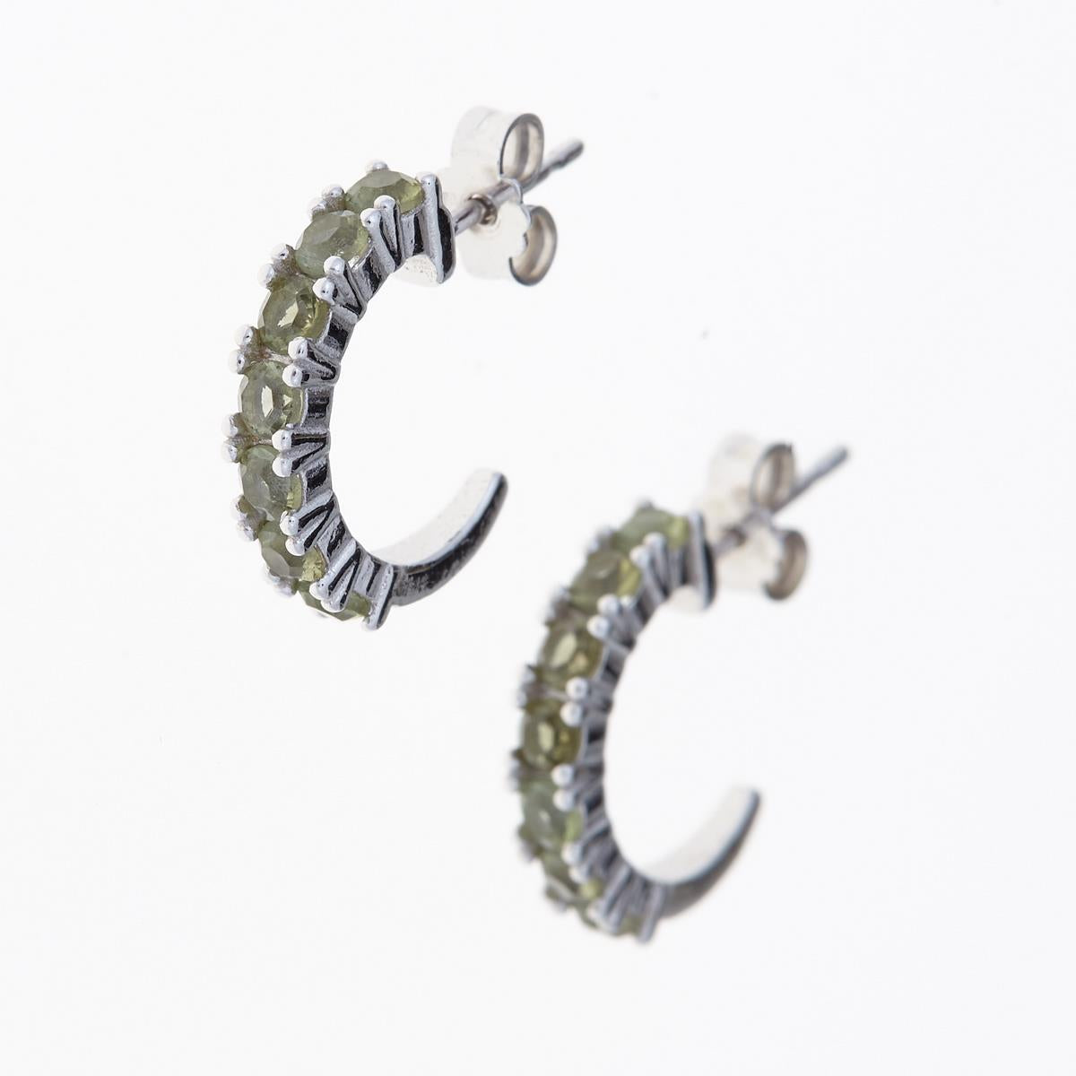 Silver earrings with moldavites 2009-2