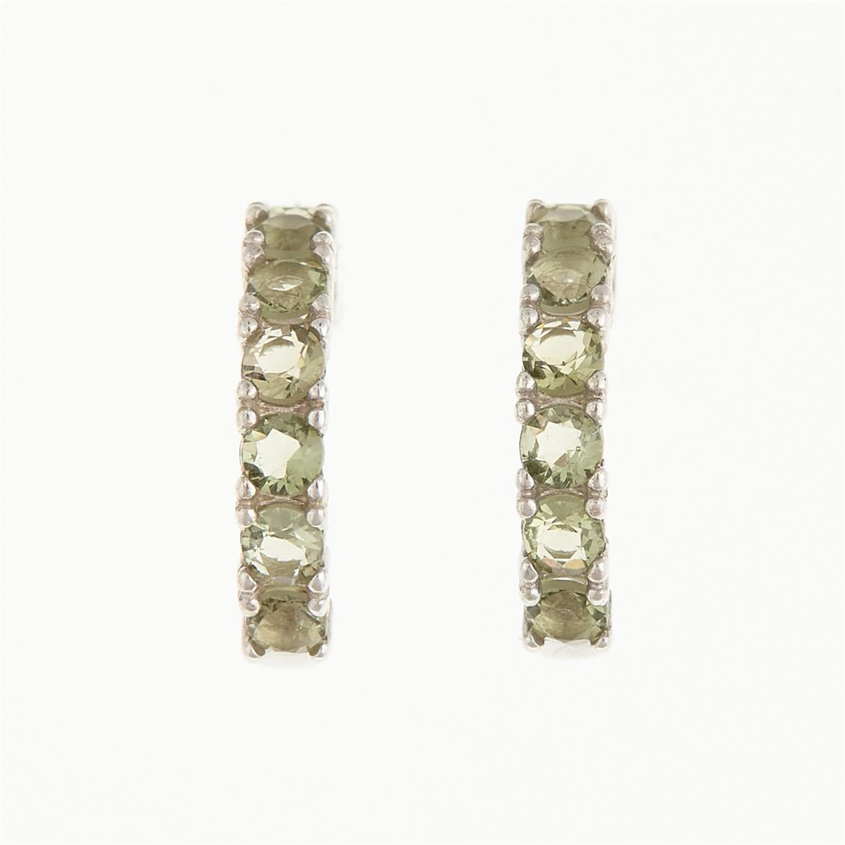 Silver earrings with moldavites 2009-3