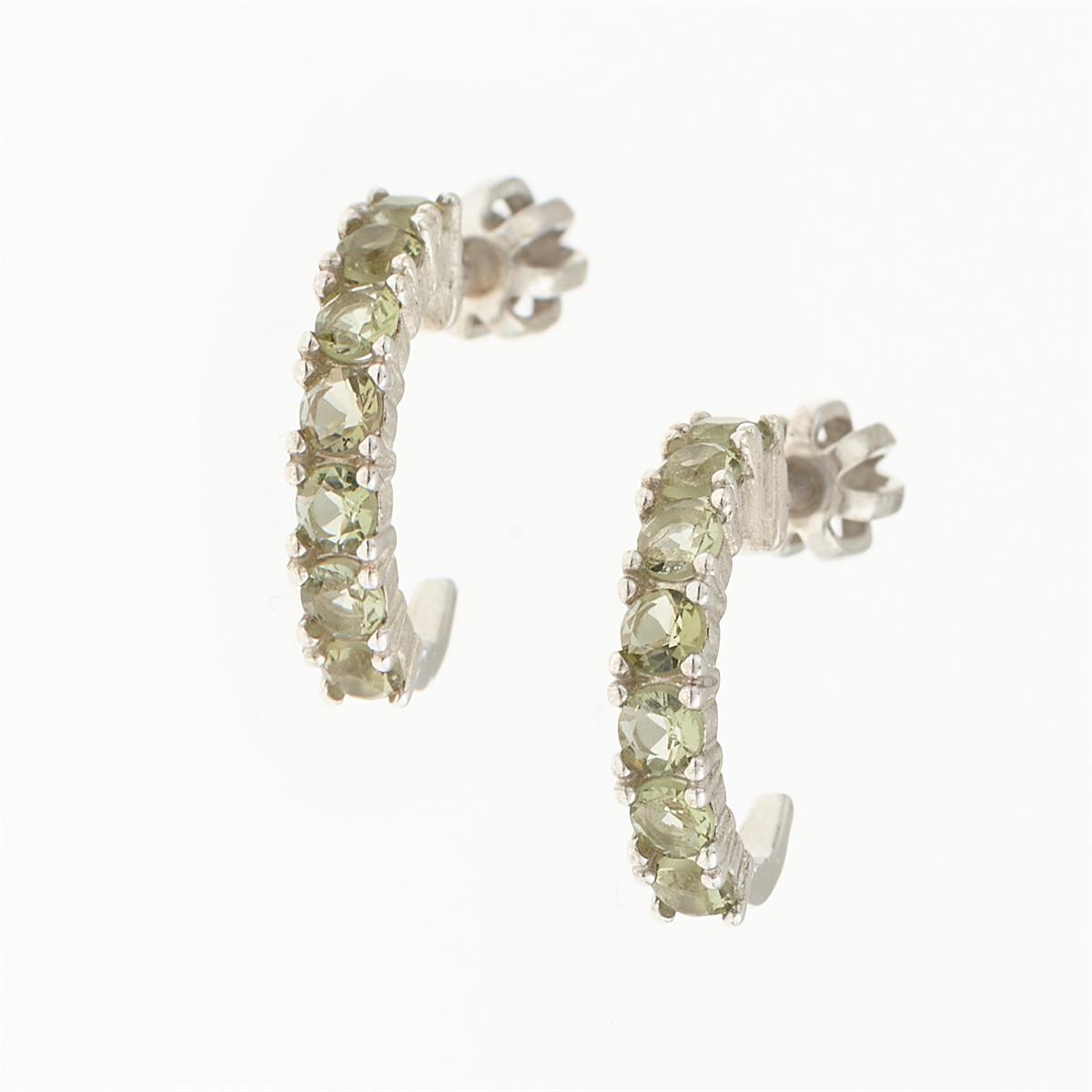Silver earrings with moldavites 2009-3