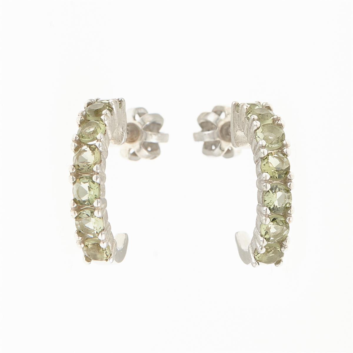 Silver earrings with moldavites 2009-3
